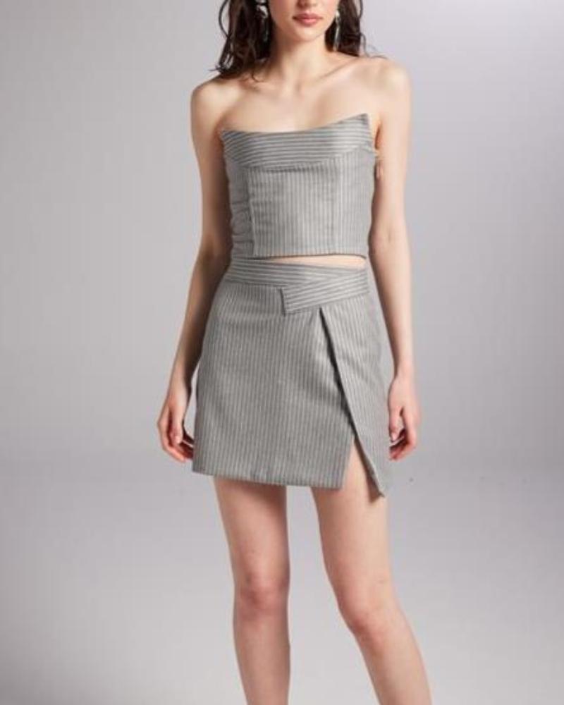 Shimmering Striped Two-Piece Set