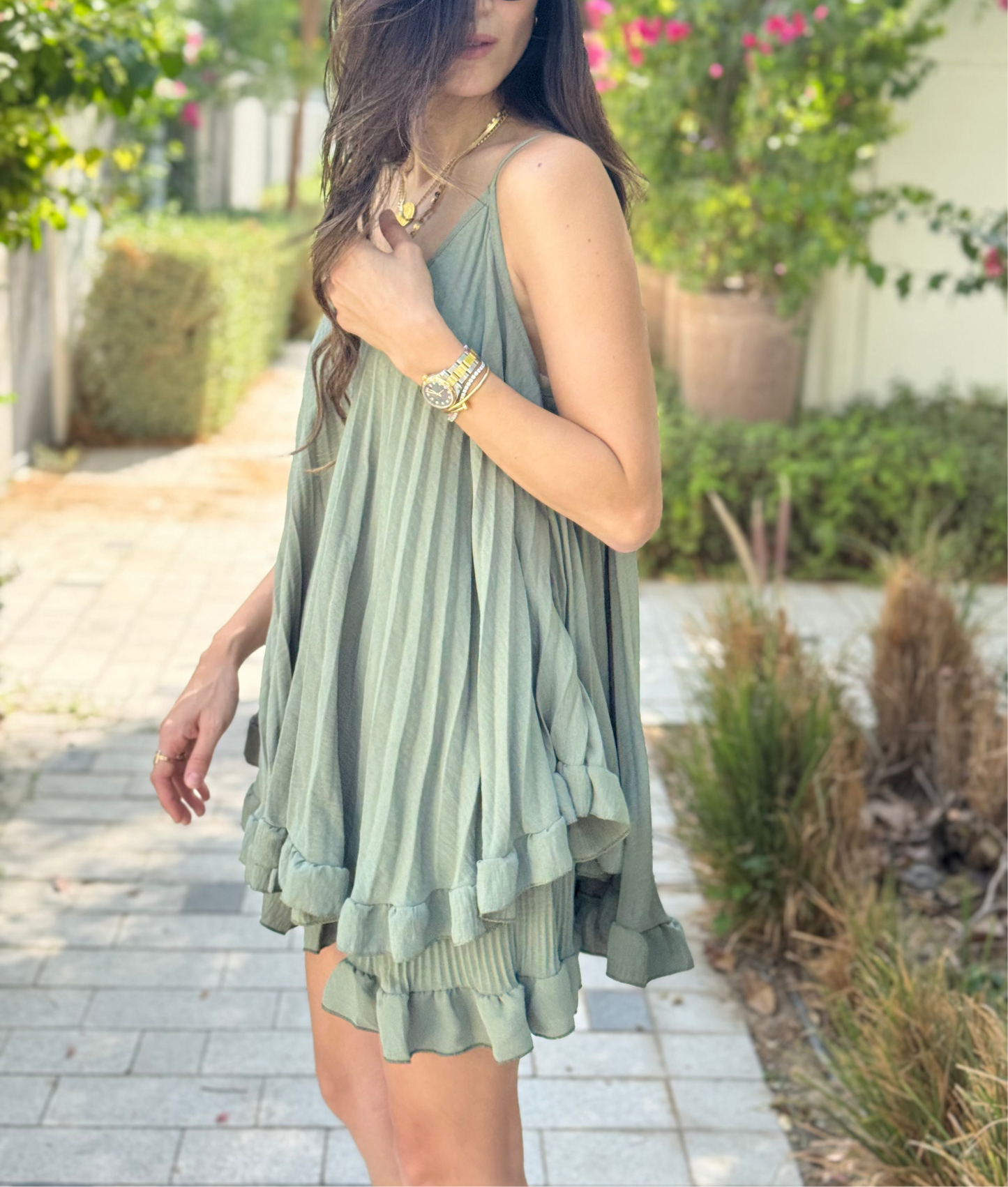 Khaki Ruffle Co-ord Set