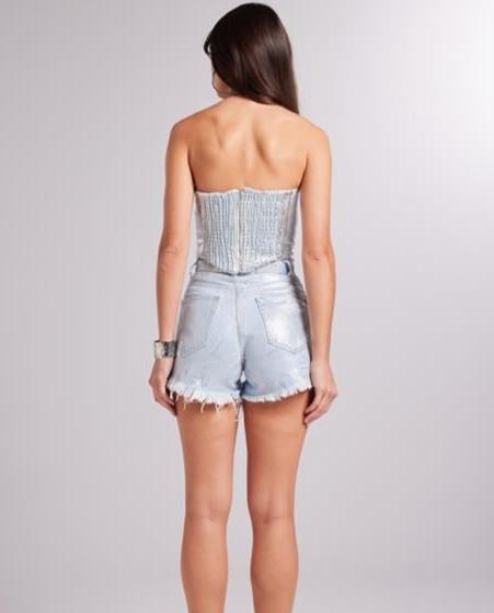 Strapless Silver Metallic Bustier