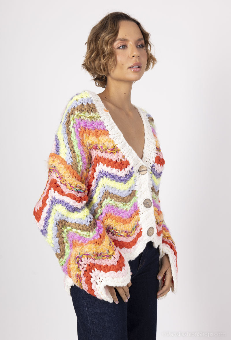 Multicolor Crochet Cardigan