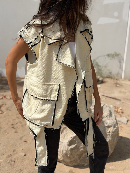Frayed Edge Cargo Vest