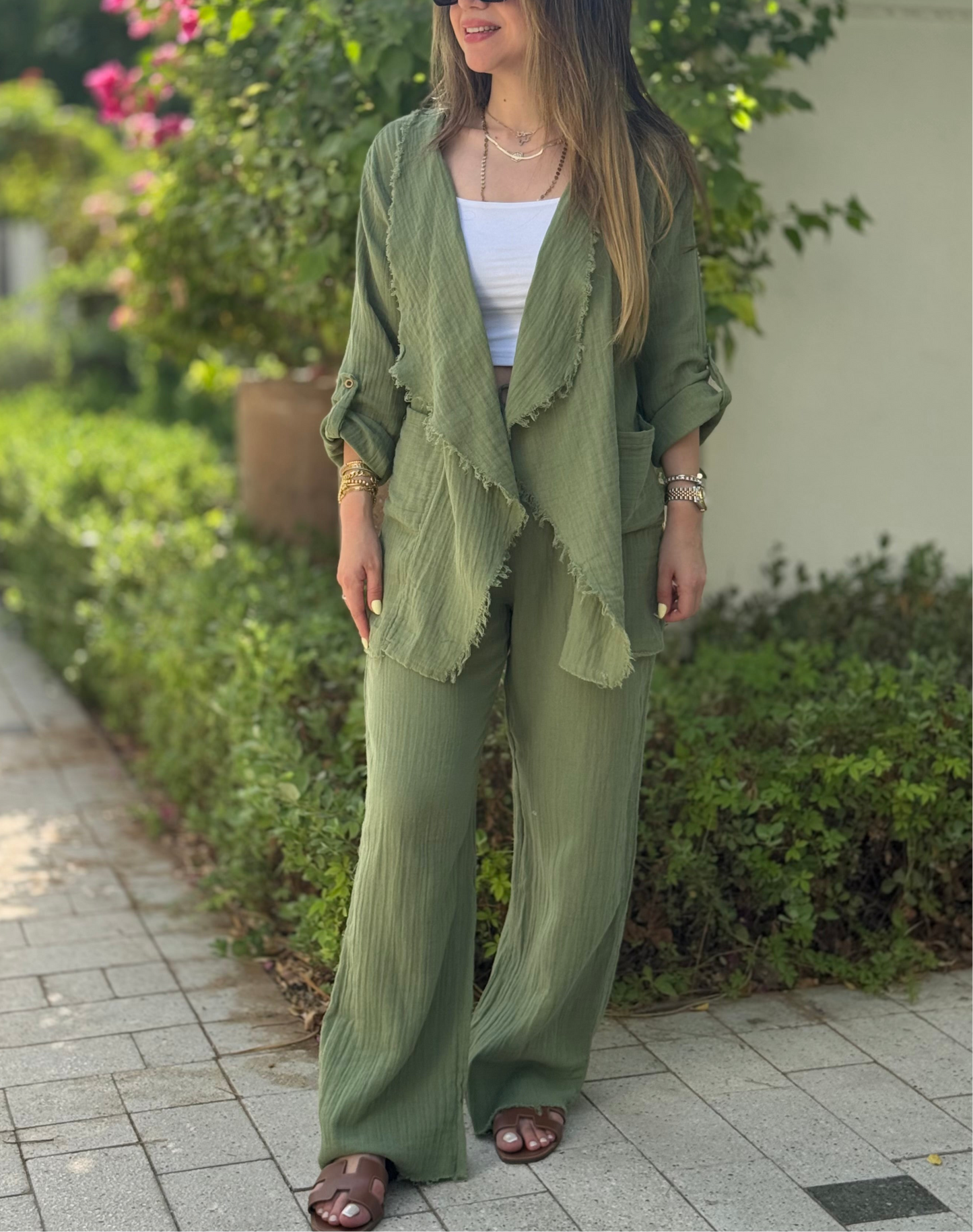 Frayed Olive Green Set