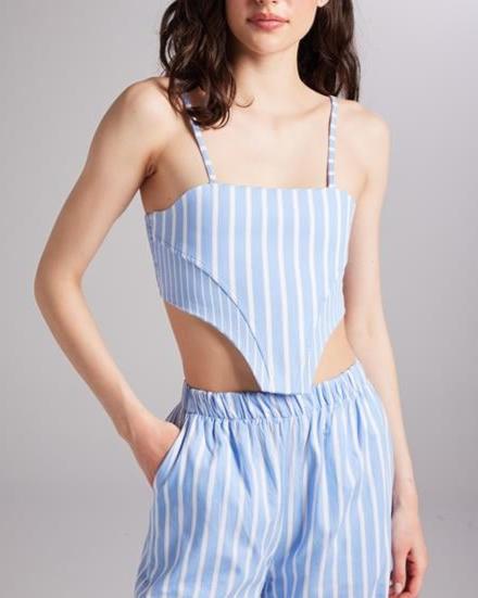 Striped Cutout Crop Top