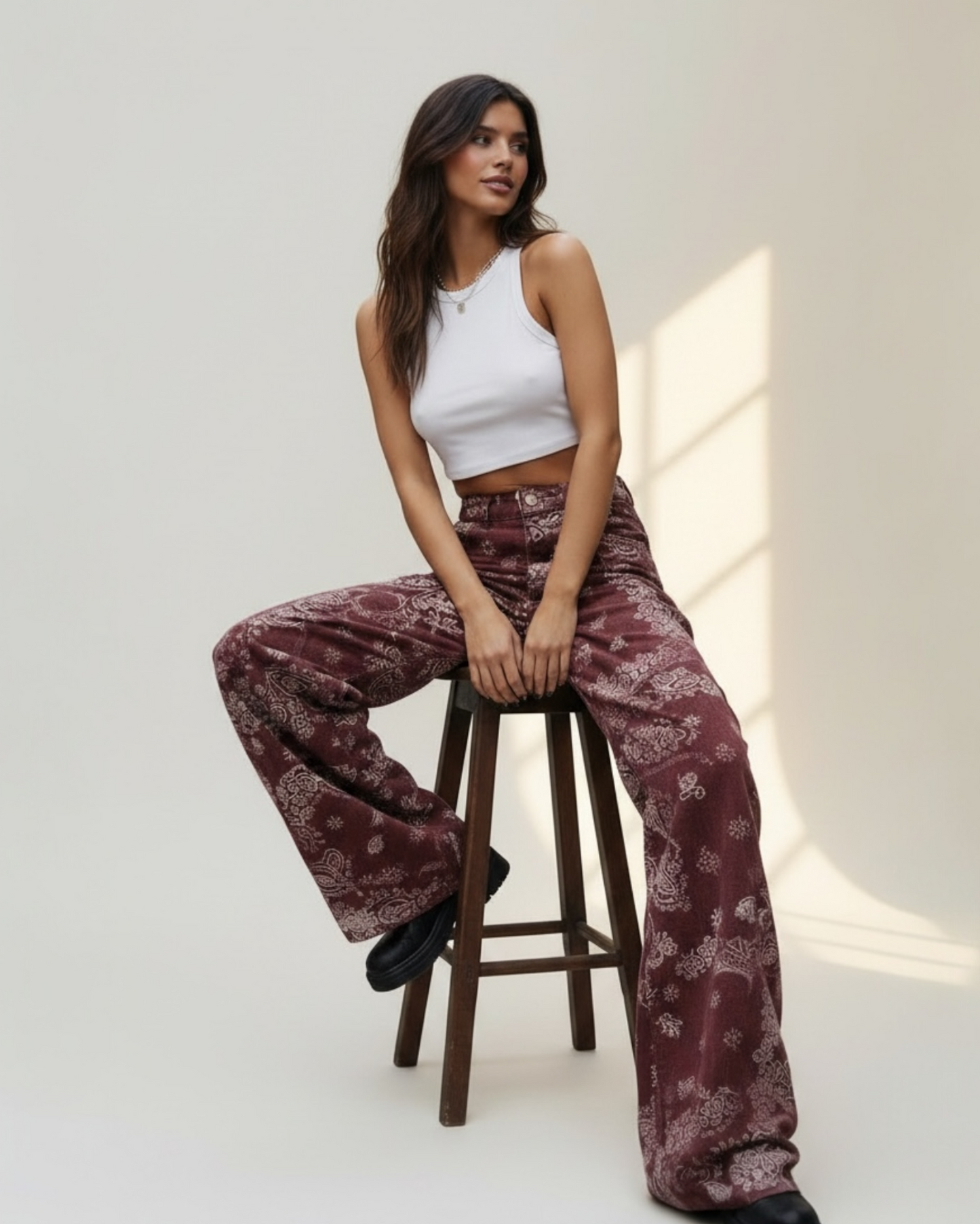 Bandana Print Denim