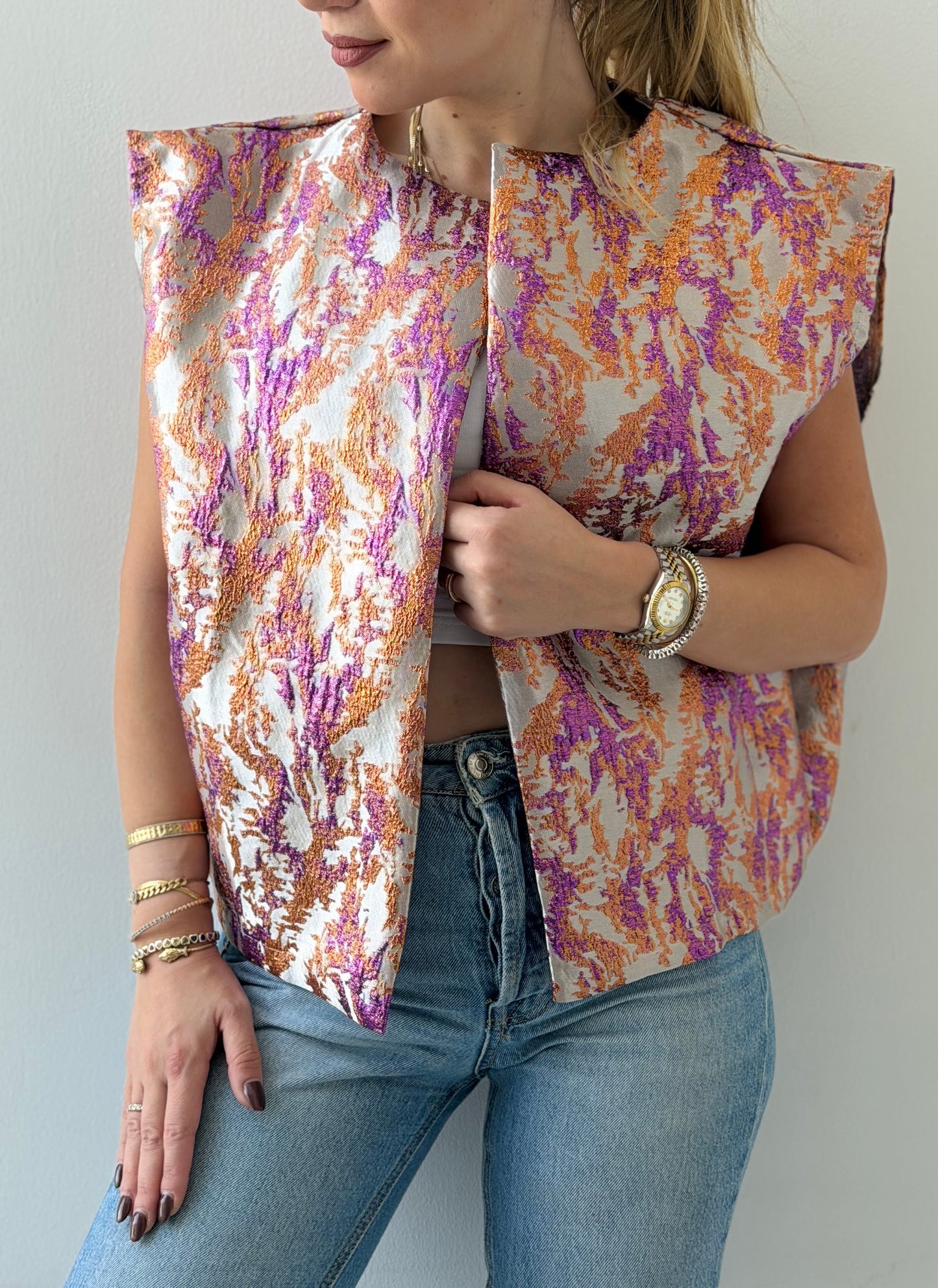 Jacquard Sleeveless Vest