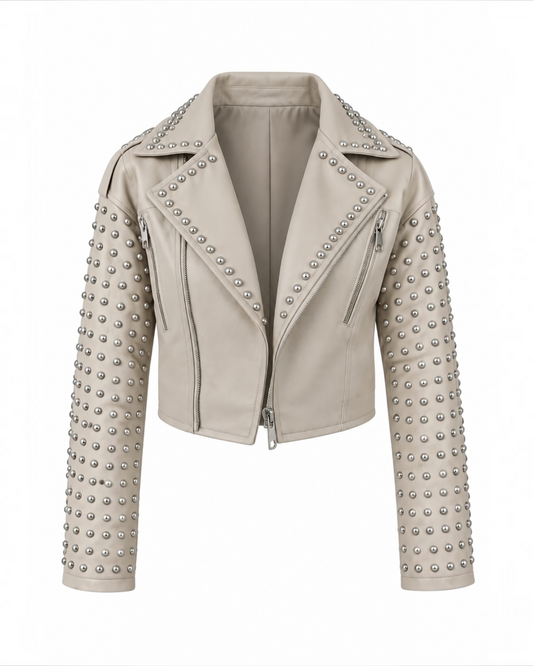 Biker studded Vegan Leather Jacket