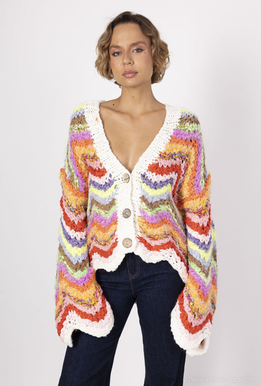 Multicolor Crochet Cardigan