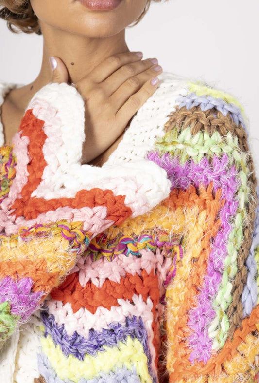 Multicolor Crochet Cardigan