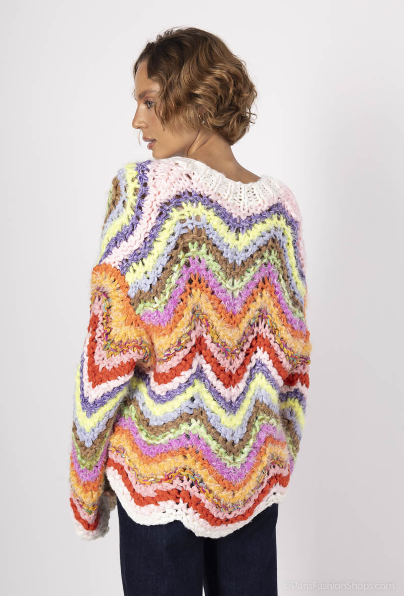 Multicolor Crochet Cardigan