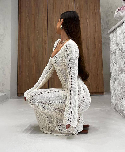 Ivory Knit Maxi Dress