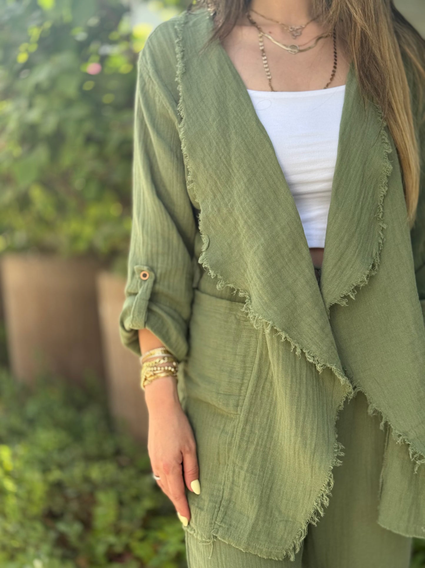 Frayed Olive Green Set