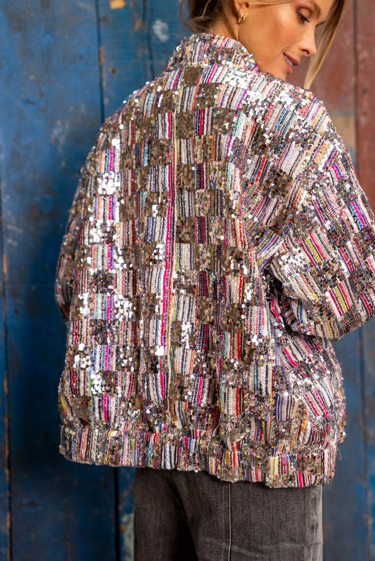 Sequin Mosaic Bomber Jacket