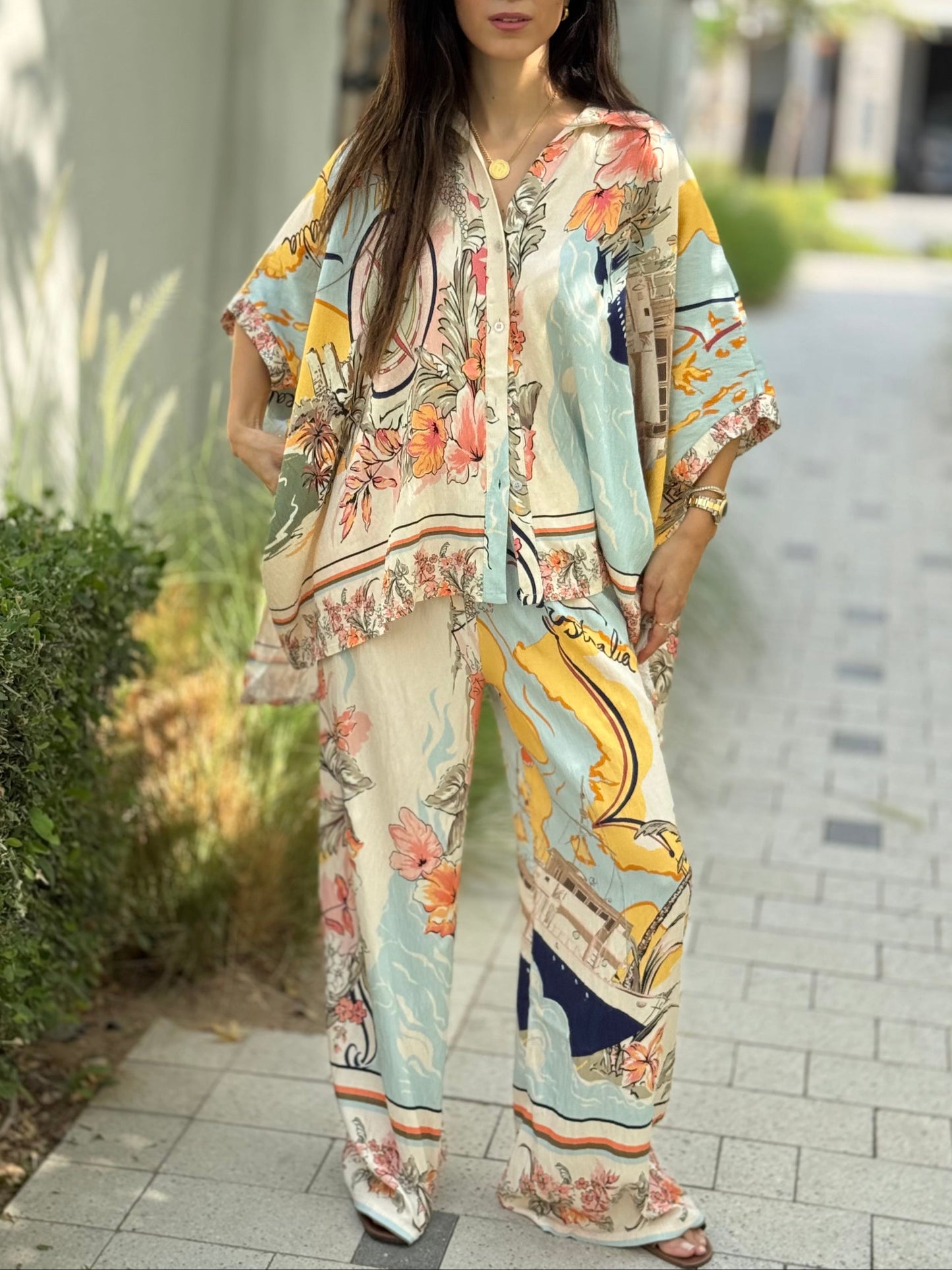 Nautical Print Two-Piece Set