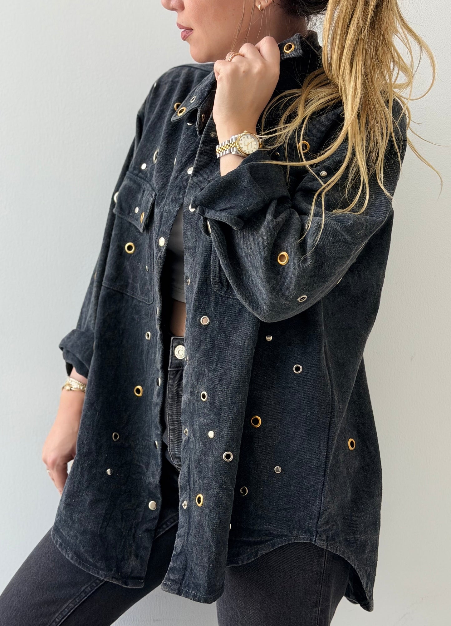 Eyelet Denim Shirt