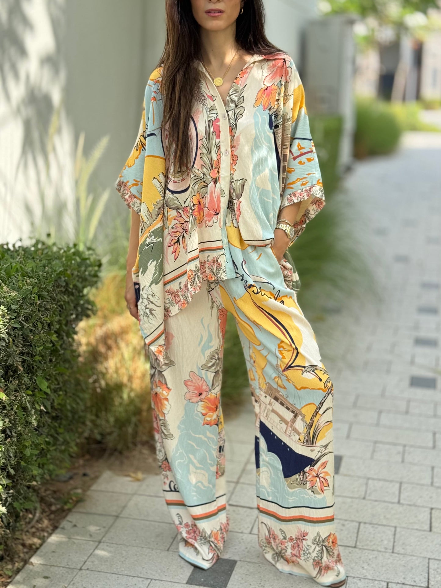 Nautical Print Two-Piece Set