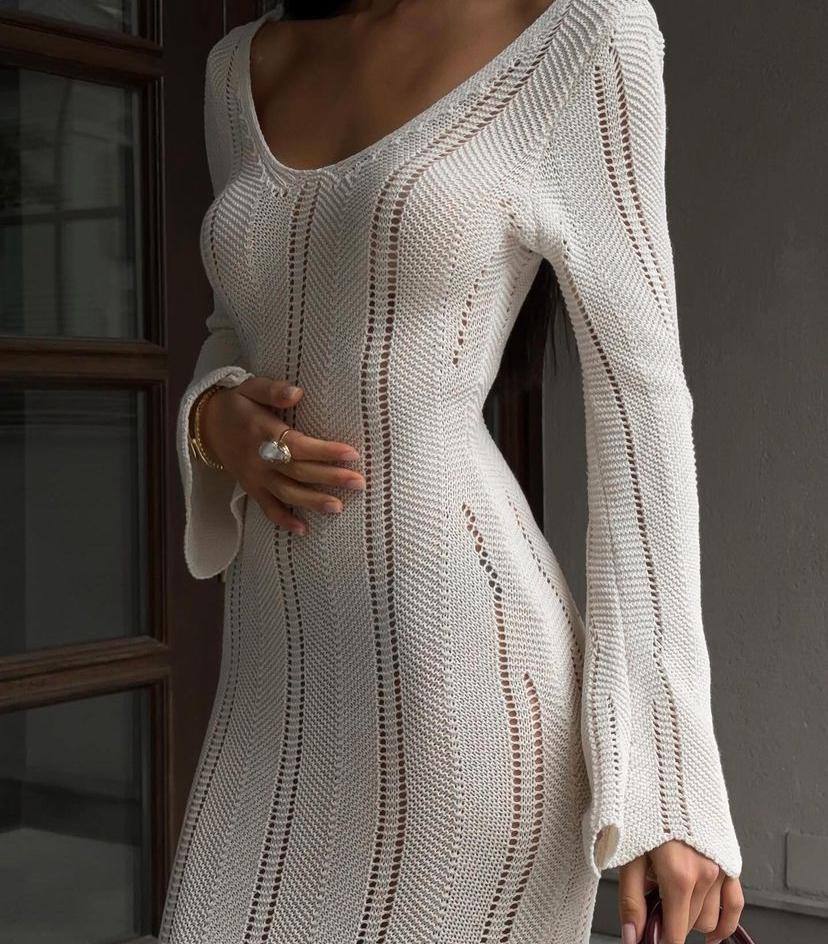 Ivory Knit Maxi Dress
