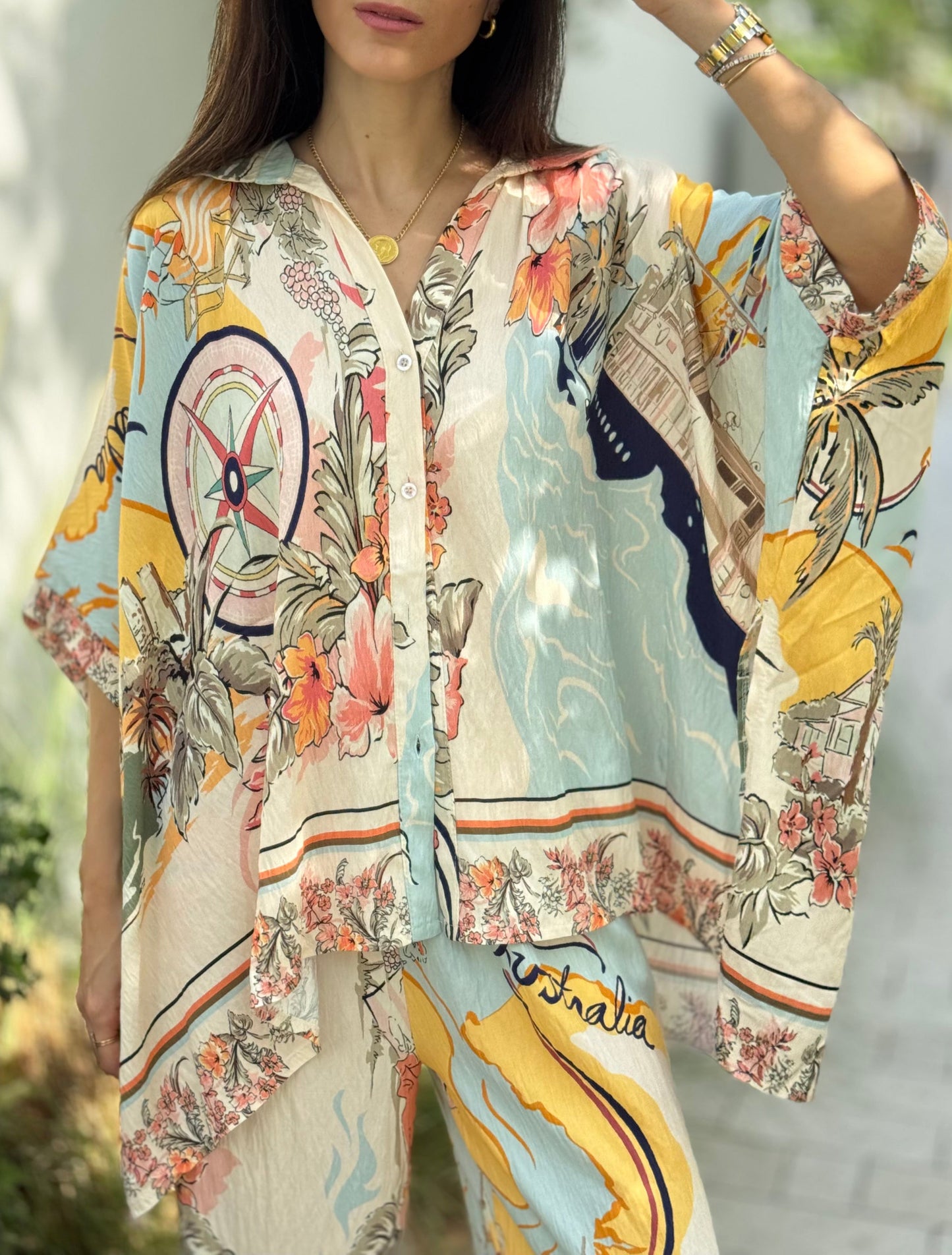 Nautical Print Two-Piece Set