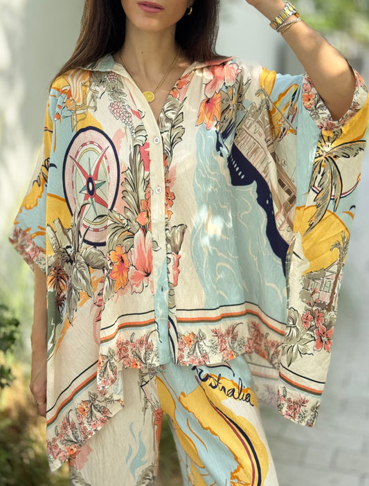 Nautical Print Two-Piece Set