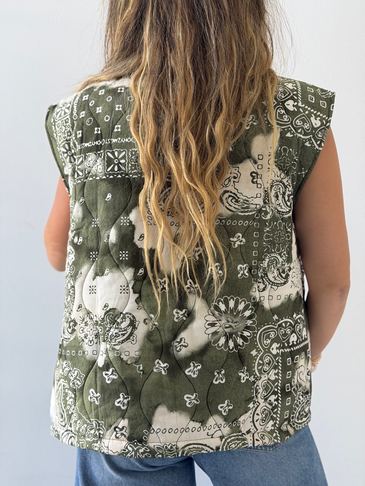 Olive Green Bandana Vest
