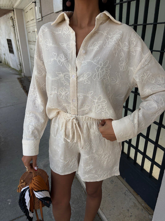 Ivory Embroidered Set