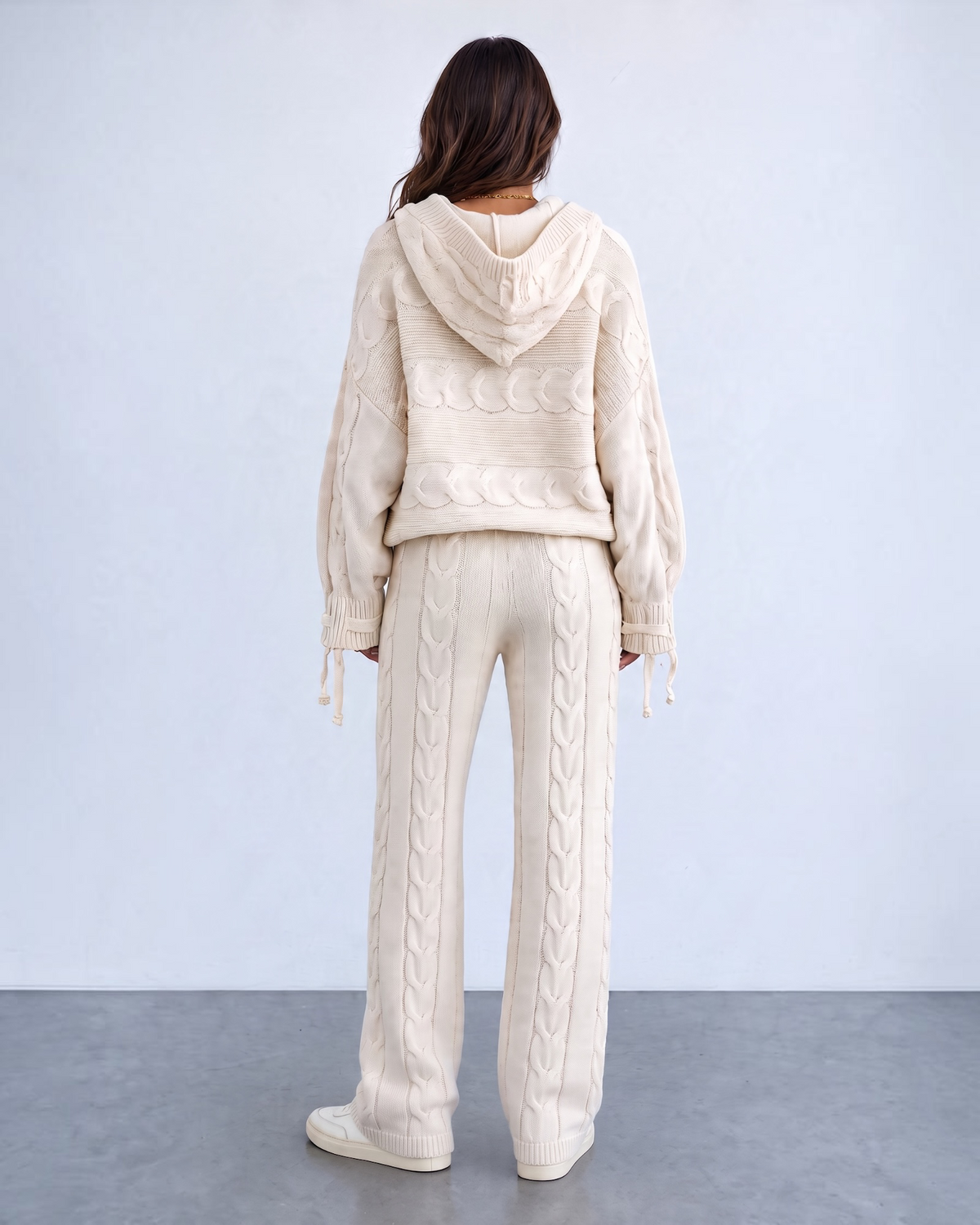 Cable Knit Hoodie Lounge Set