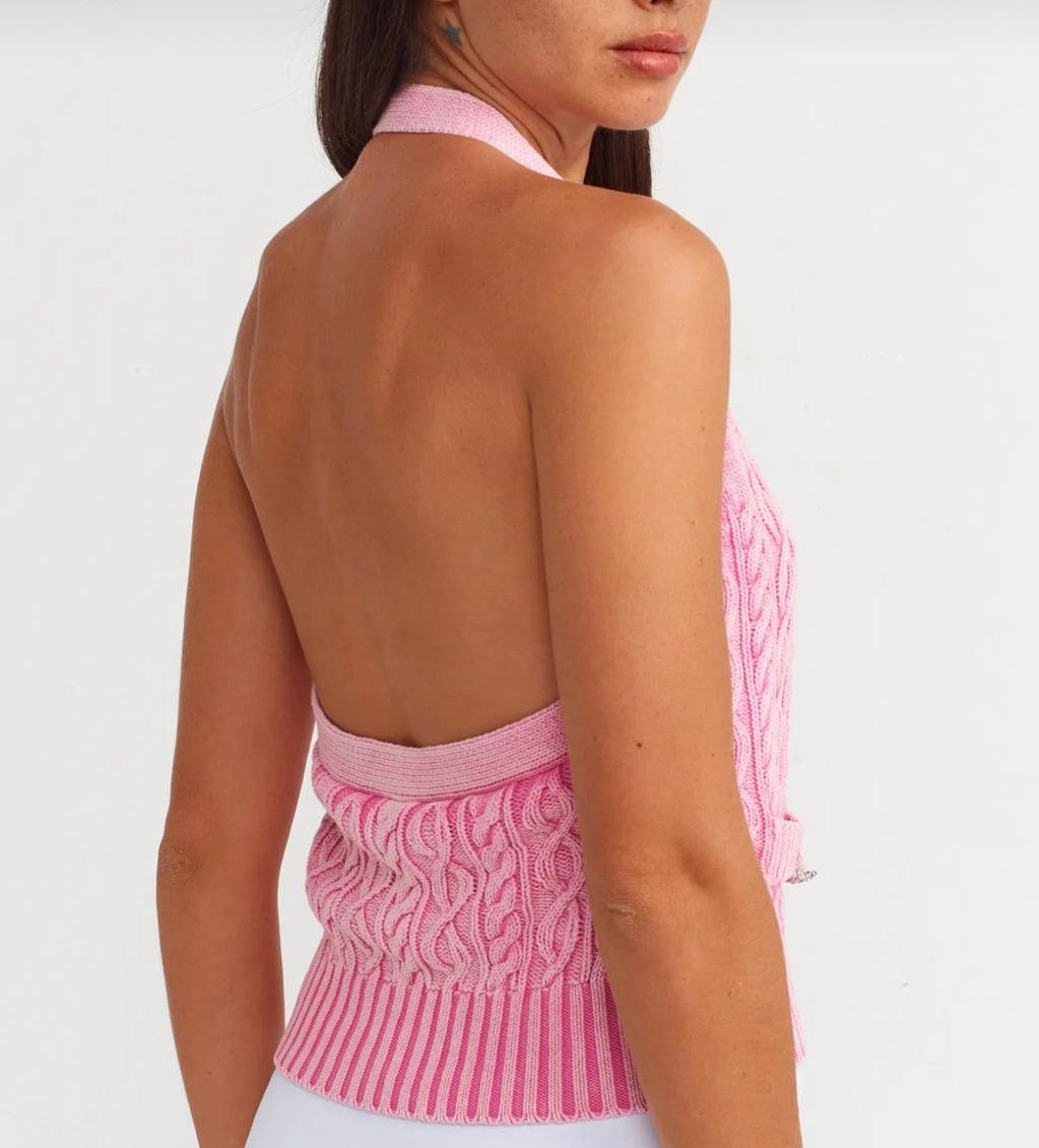 Washed Pink Knitted vest