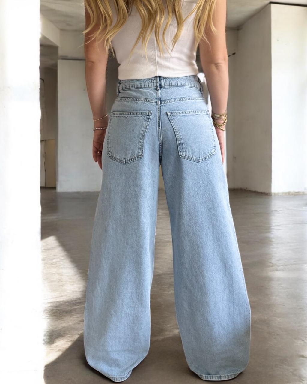Low Rise Flared Sparkly Denim Jeans