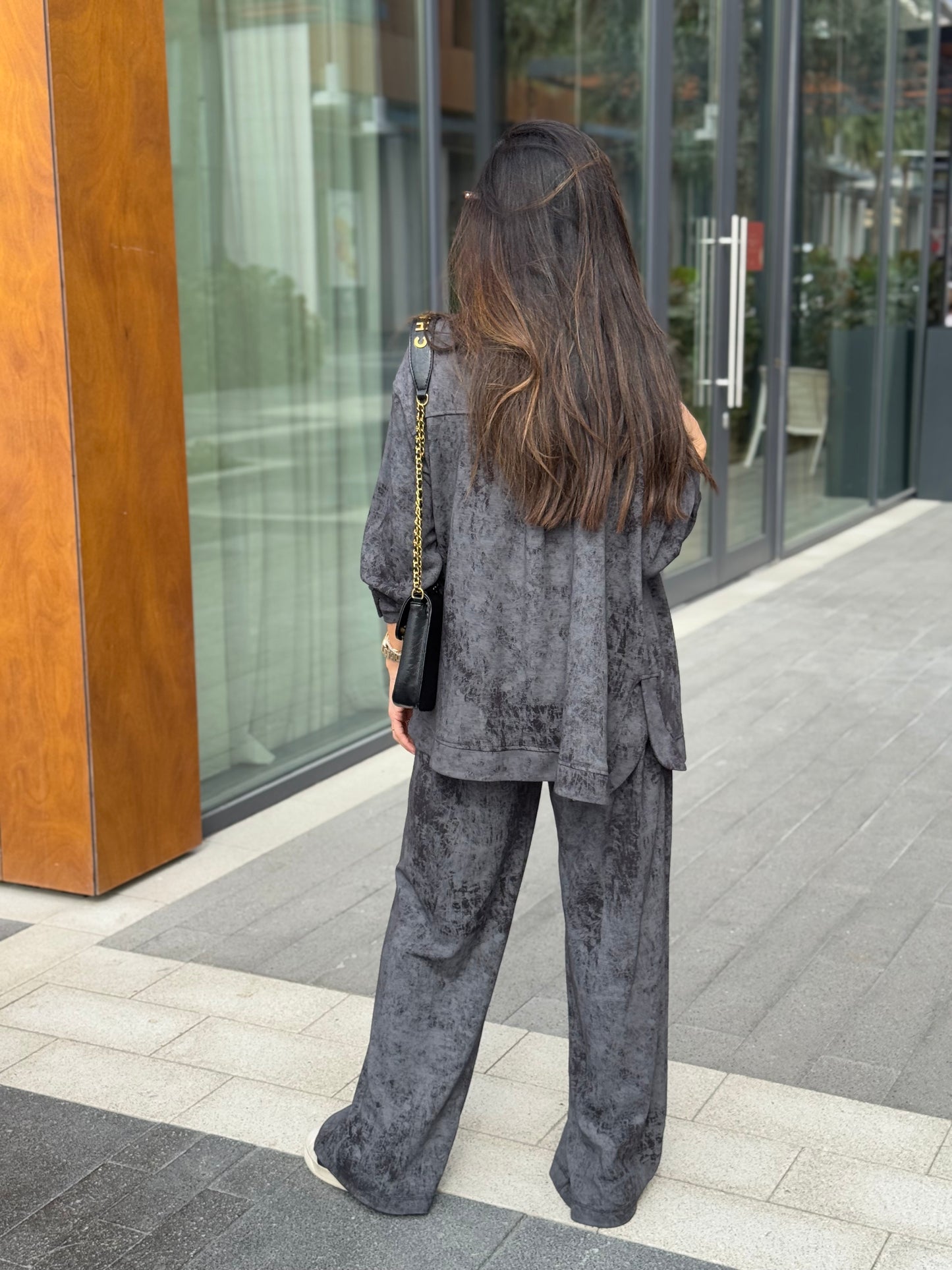 Gray Tie-die Relaxed Set