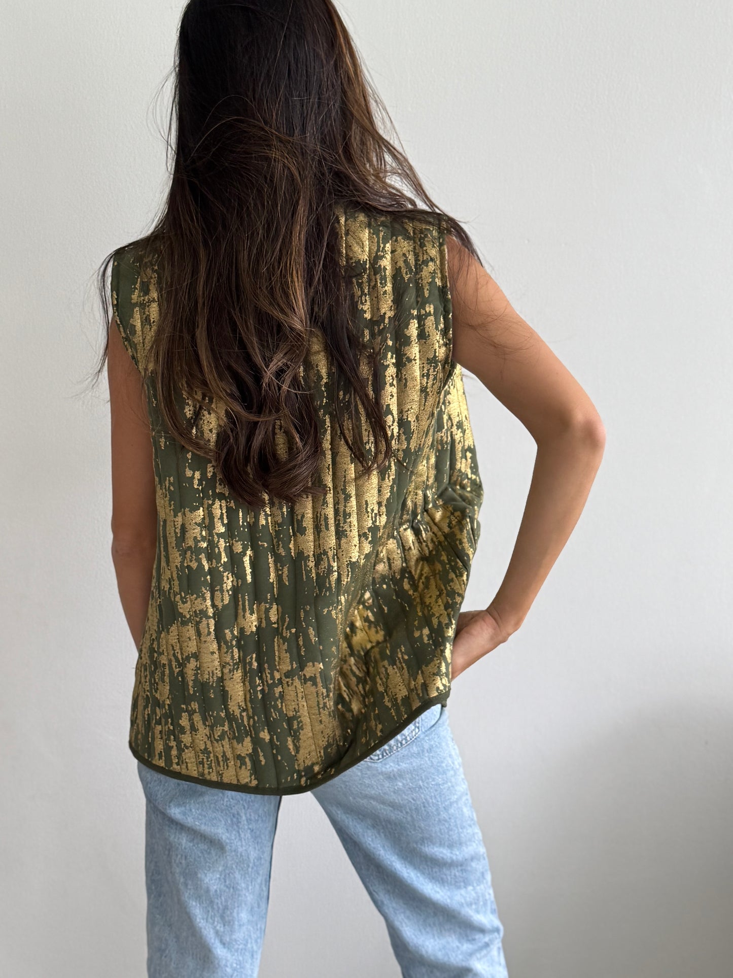 Foil Olive Vest