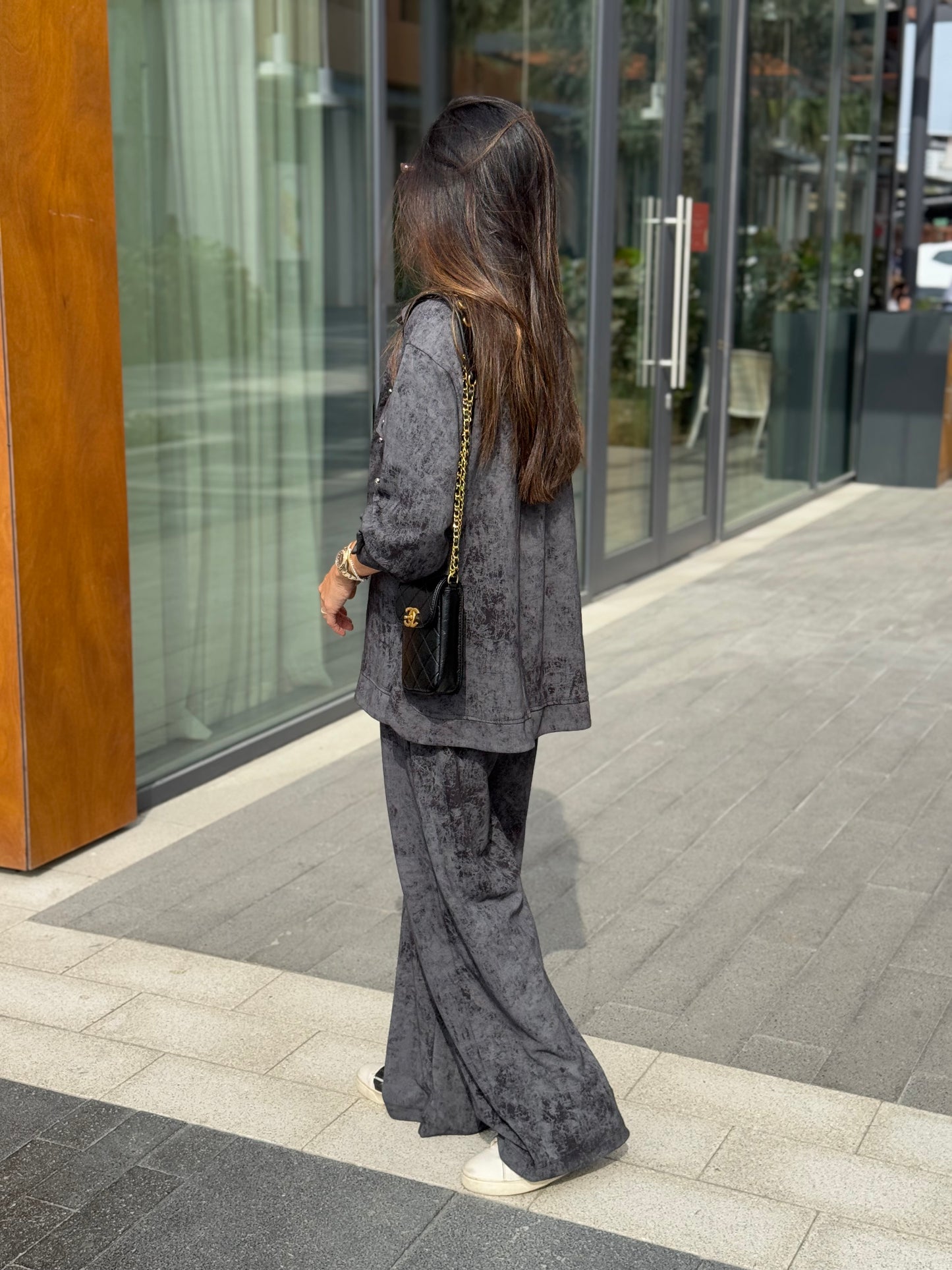 Gray Tie-die Relaxed Set