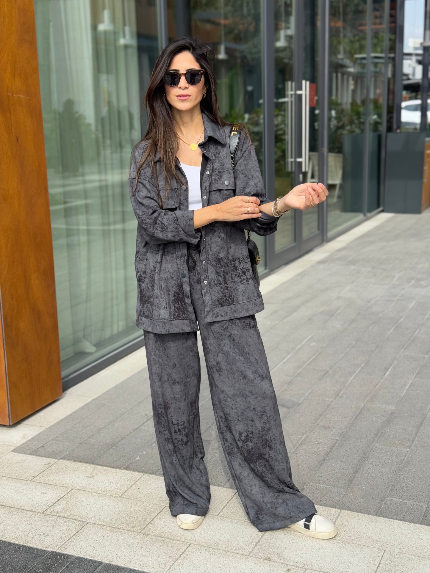 Gray Tie-die Relaxed Set