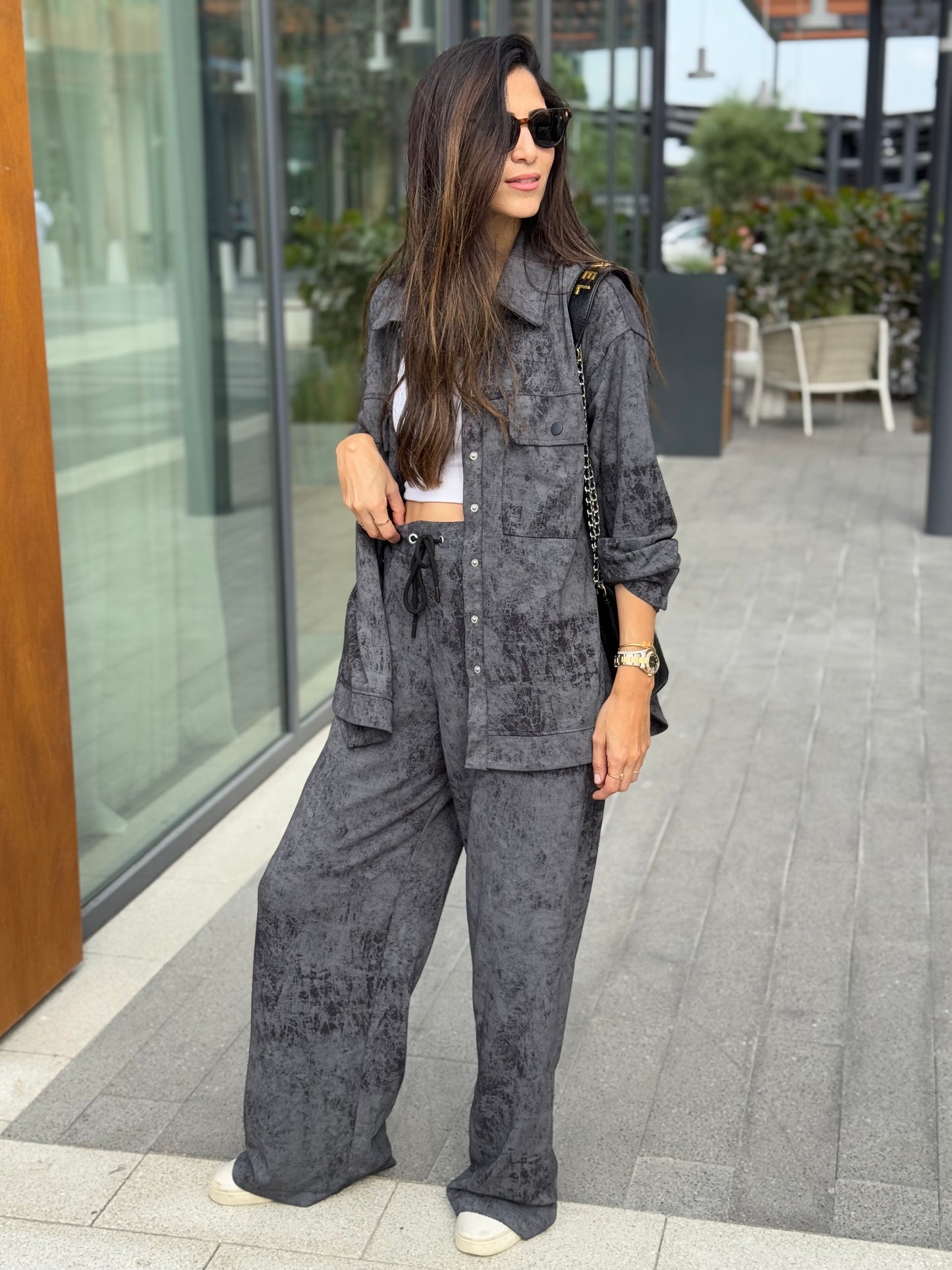 Gray Tie-die Relaxed Set