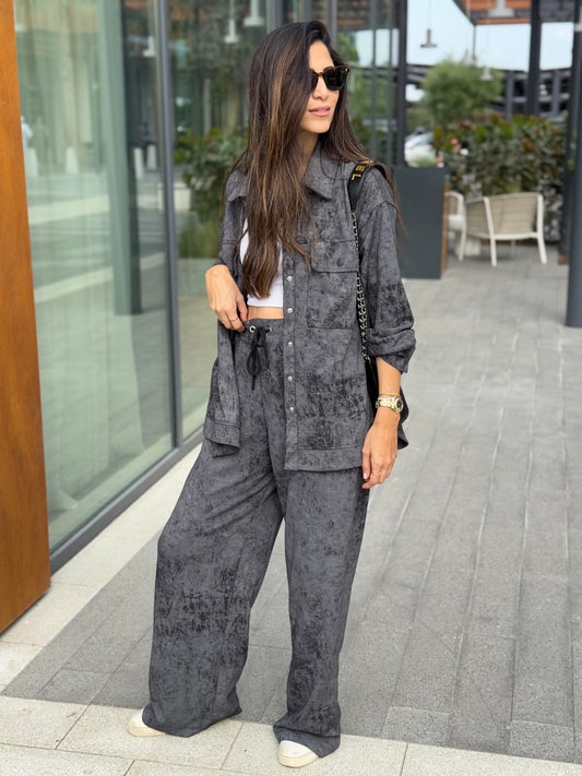 Gray Tie-die Relaxed Set