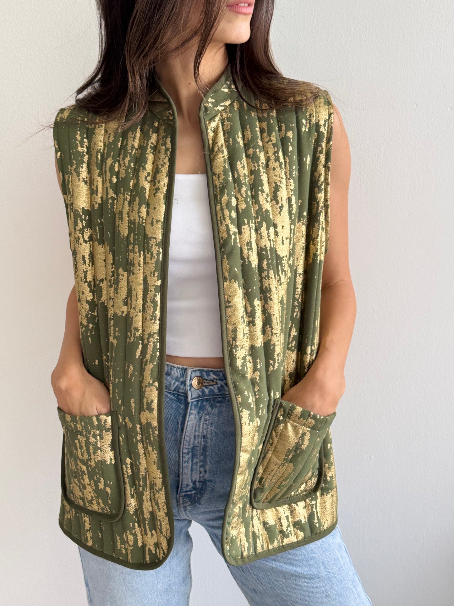 Foil Olive Vest