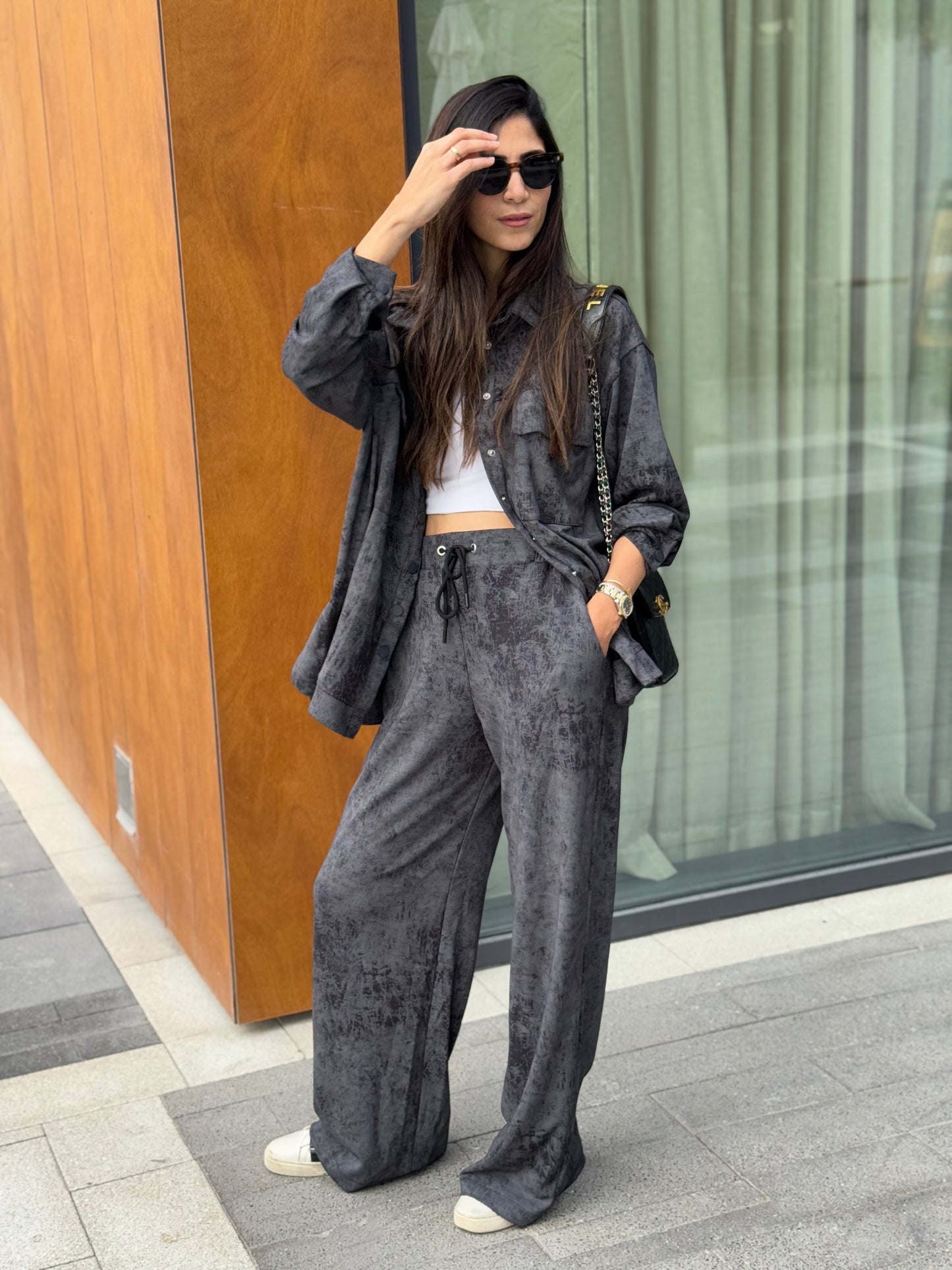 Gray Tie-die Relaxed Set