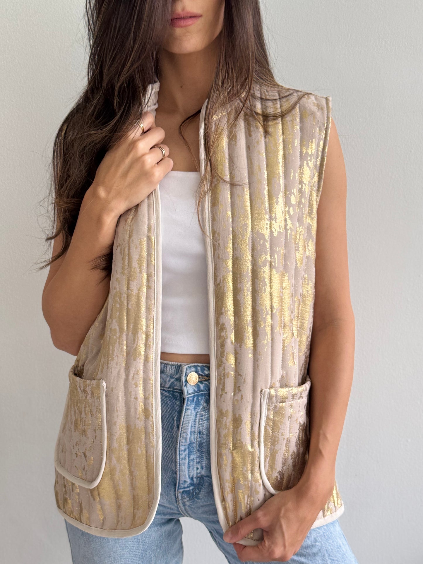 Foil Beige Vest
