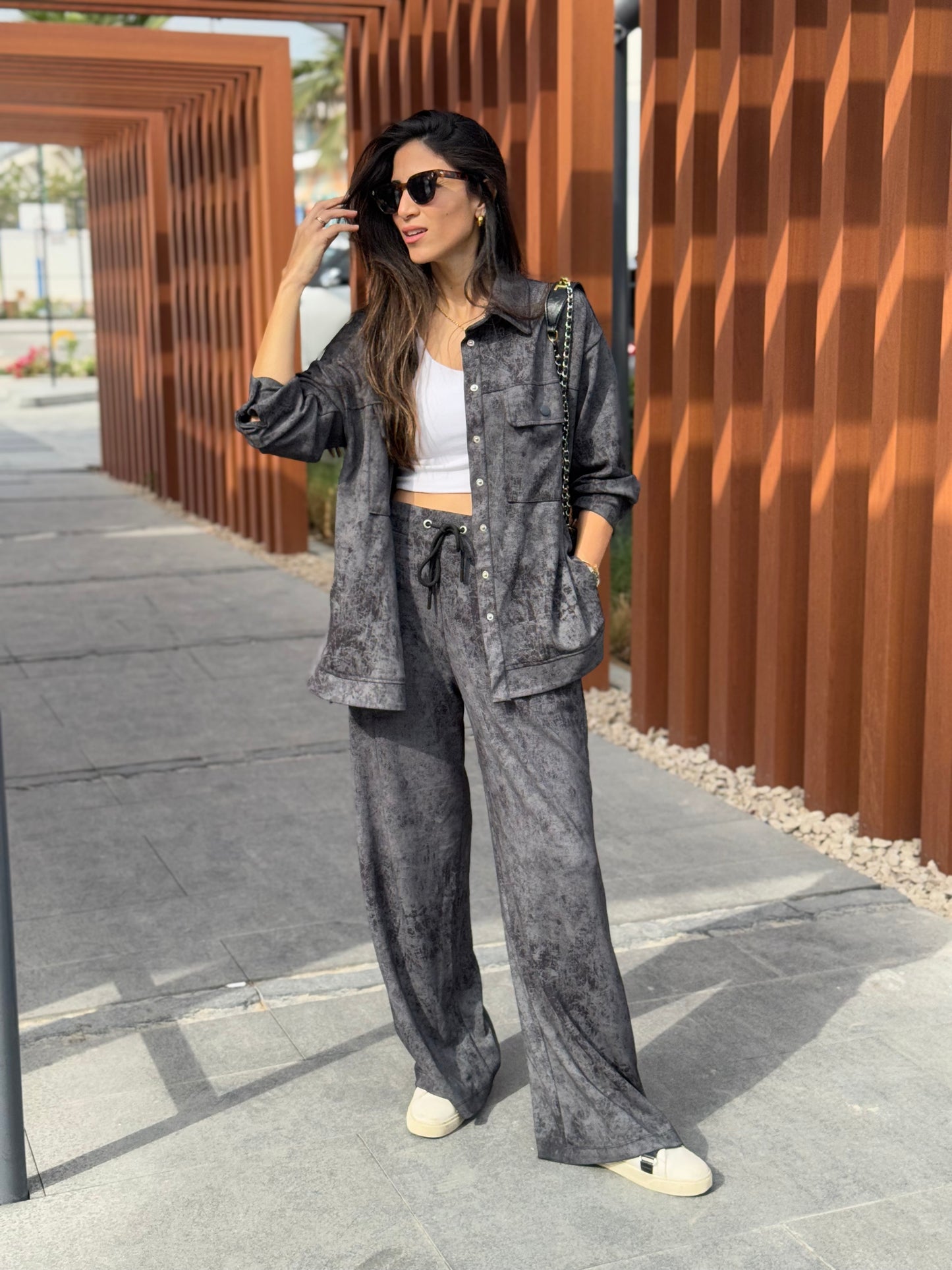 Gray Tie-die Relaxed Set