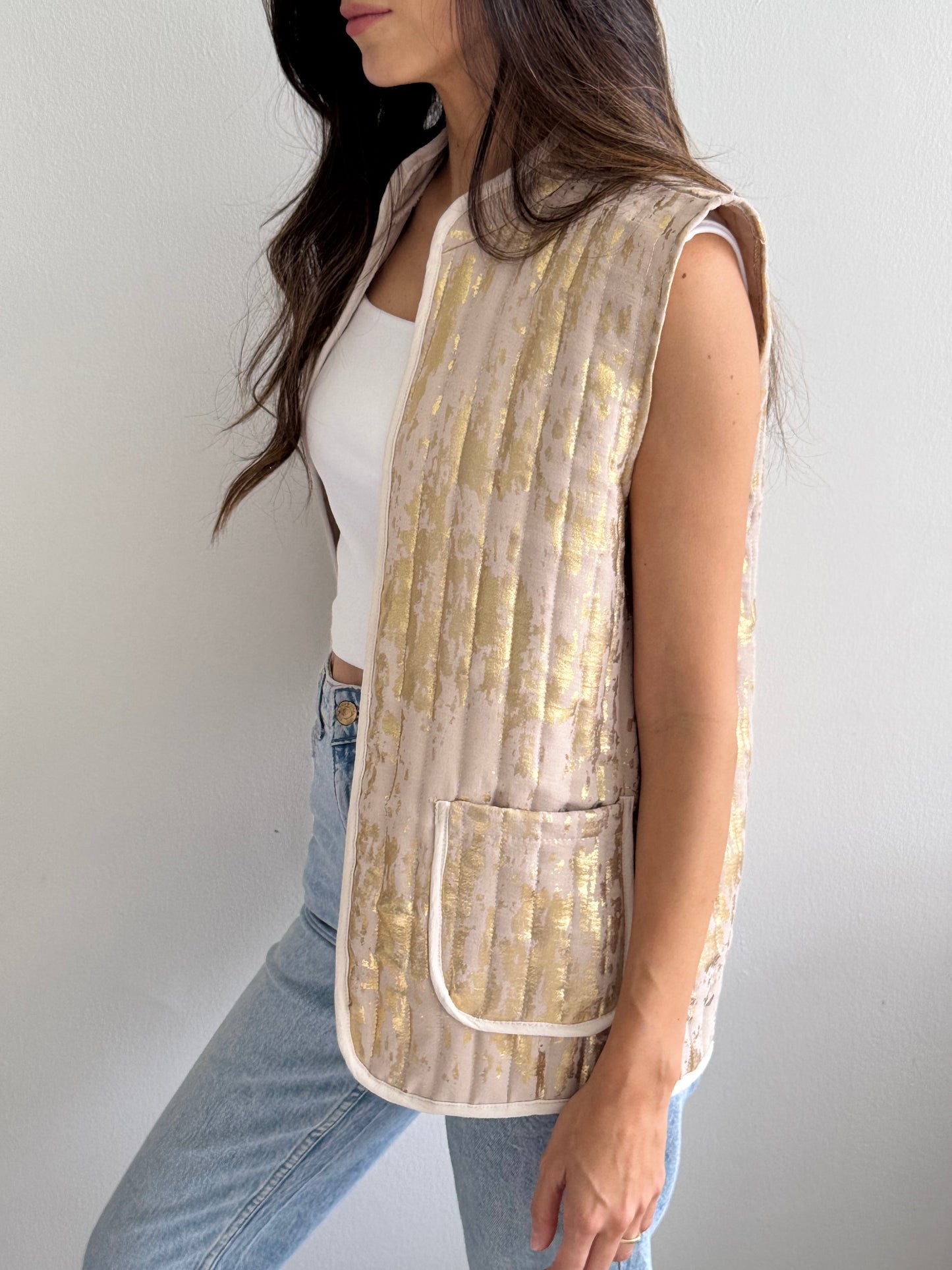 Foil Beige Vest