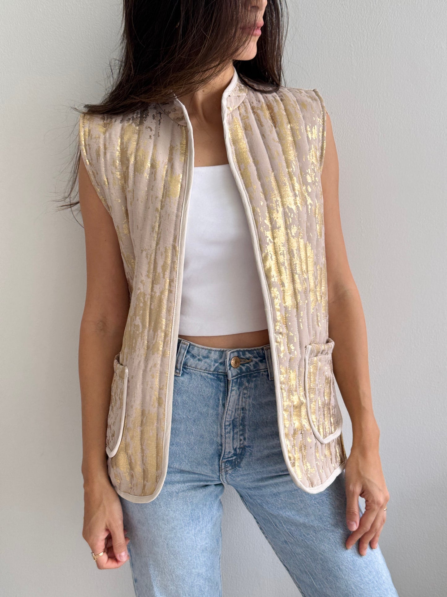 Foil Beige Vest