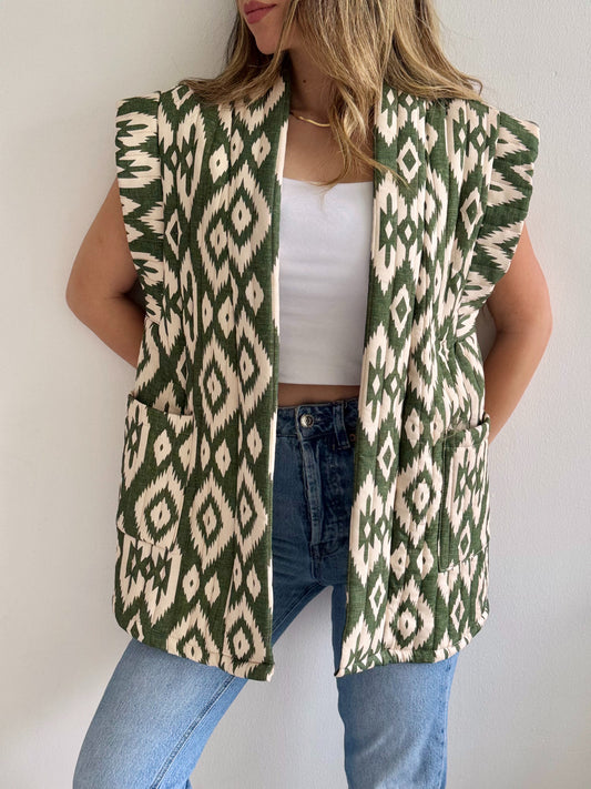 Oversized Patterned Vest