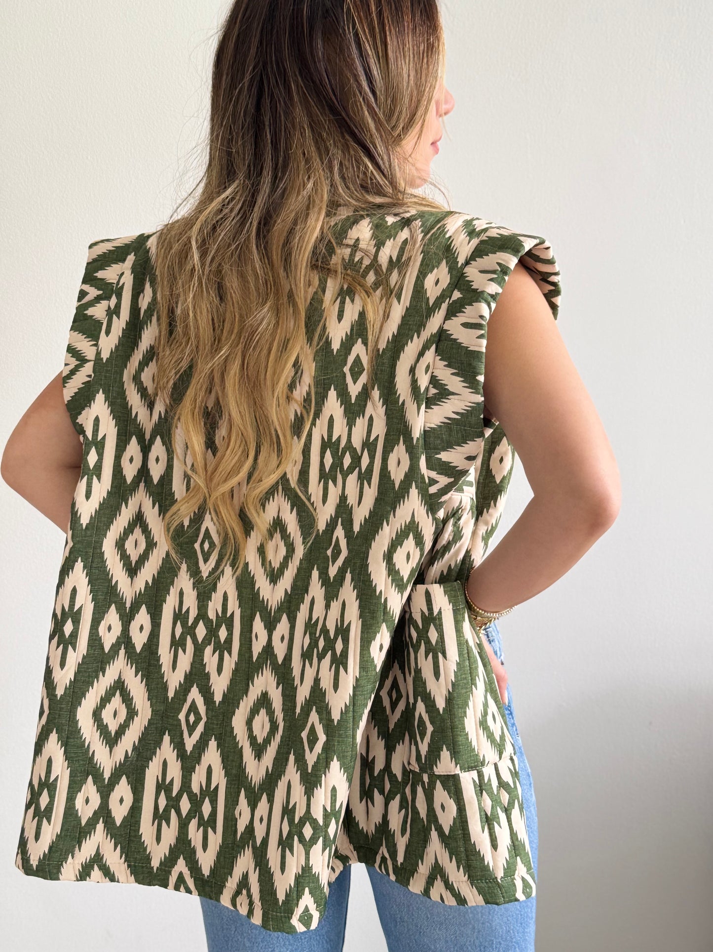 Oversized Patterned Vest