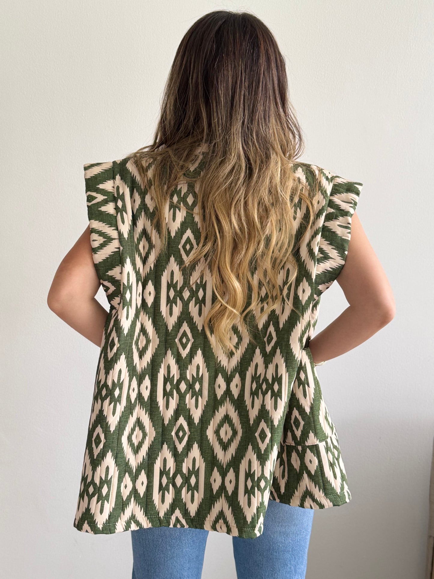 Oversized Patterned Vest