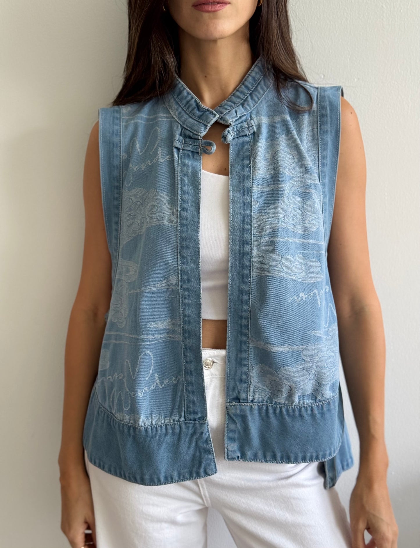 Jacquard Denim Vest