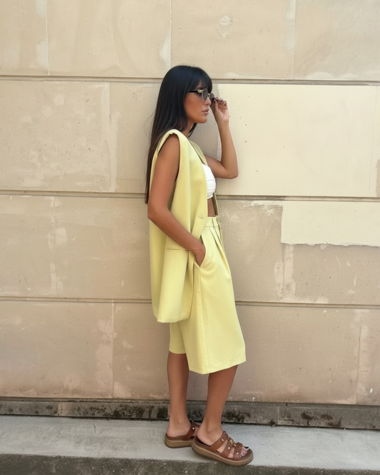 Tailored Lime Bermuda Set