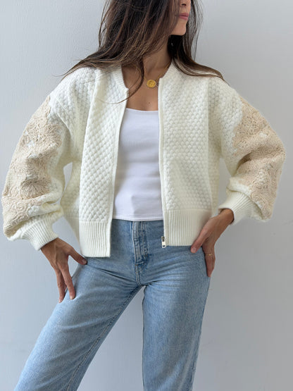 Textured knit cardigan