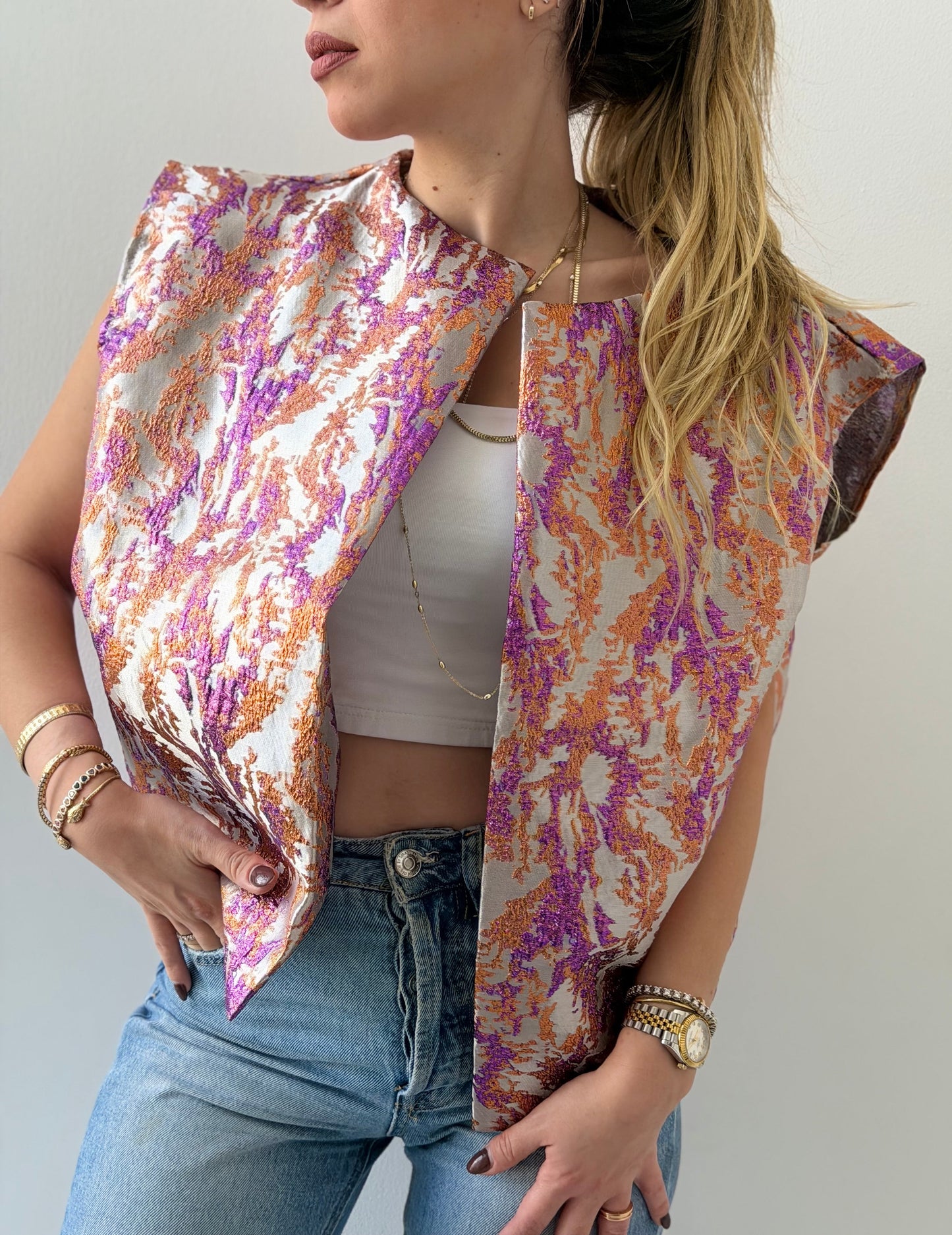 Jacquard Sleeveless Vest