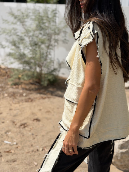 Frayed Edge Cargo Vest