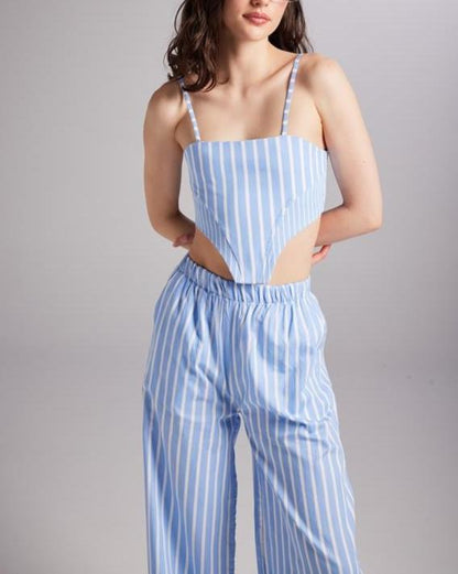 Striped Cutout Crop Top