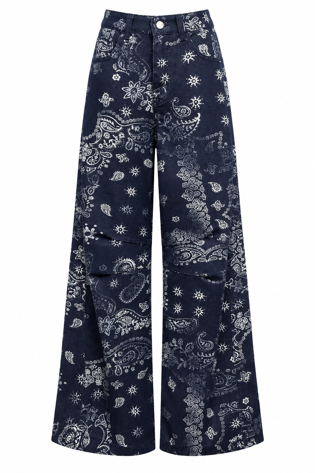 Navy Bandana Print Denim