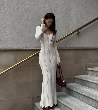 Ivory Knit Maxi Dress